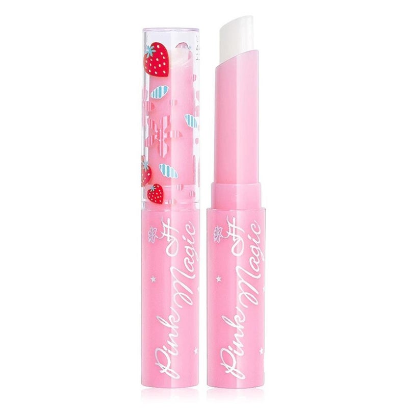 Strawberry-flavored color-changing lip balm, moisturizing, long-lasting, transfer-proof, easy-to-apply lip gloss